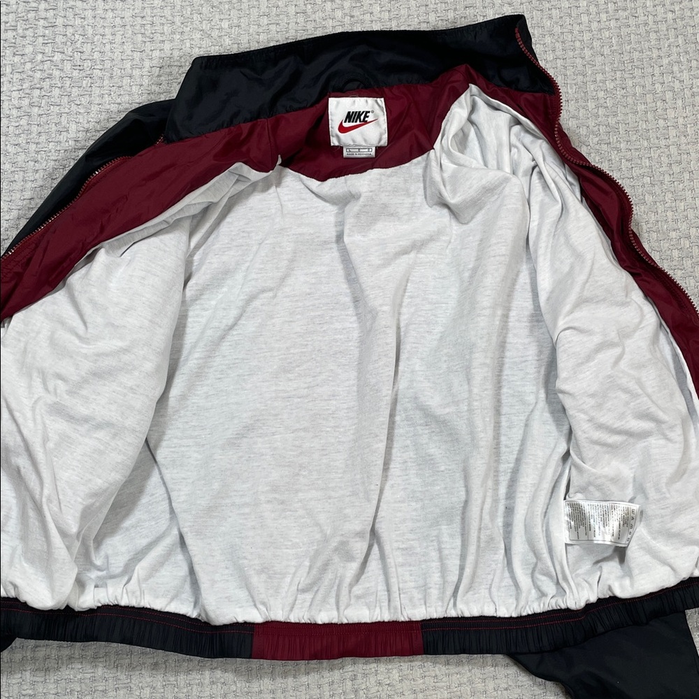 Vintage 90’s Nike Jacket Red Black Colorblock Windbreaker Swoosh Mens Sz Large - Picture 8 of 14